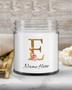 Personalized initial "E" monogram candle| candle for mom, sister bestie, bridesmaid| scented candle gift| custom gold initial mug| letter E Soy Wax Candle Jar 9oz