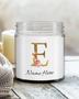 Personalized initial "E" monogram candle| candle for mom, sister bestie, bridesmaid| scented candle gift| custom gold initial mug| letter E Soy Wax Candle Jar 9oz