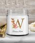 Personalized initial "W" monogram candle| candle for mom, sister bestie bridesmaid| scented candle gift| custom gold initial candle letter W Soy Wax Candle Jar 9oz