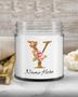Personalized initial "Y" monogram candle| candle for mom, sister bestie bridesmaid| scented candle gift| custom gold initial candle letter Y Soy Wax Candle Jar 9oz