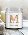 Personalized initial "M" monogram candle| candle for mom, sister bestie bridesmaid| scented candle gift| custom gold initial candle letter M Soy Wax Candle Jar 9oz