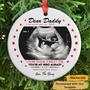 Christmas Day Gift for Daddy to be, Sonogram Circle Ornament, Bump's First Christmas, New Dad Gift, Pregnancy Gift, Expecting Dad Gift