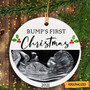Personalized Christmas Gift For New Parents Bump’s First Xmas Ornament with Sonogram, New Dad Gift, Pregnancy Gift, Ultrasound Ornament