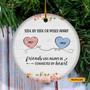 Personalized Custom Friends Circle Ornament, Christmas Gift Idea For Best Friends, Besties, BFF, Friends Will Always Be Connected By Heart