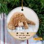 Personalized Custom Upload Dog Photo Circle Ornament, Christmas Gift Idea For Dog Owner, Your Wings Were Ready But My Heart Was Not