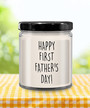 Happy First Father's Day Candle 9 oz Vanilla Scented Soy Wax Blend Candles Funny Gift