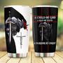 A Child Of God A Man Of Faith A Warrior Of Chirst Jesus Tumbler-Christian Gift For Birthday, Christmas Gifts for Dad Father Grandpa, 20oz Stainless Steel Tumbler Cup with Lid Cold & Hot Water Coffee