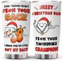 Christmas Gifts for Dad - Merry Christmas Dad Tumbler Cup - Funny Quotes for Dad Coffee Mug - Xmas Holiday Gift for Stepdad Bonus Dad from Son Daughter
