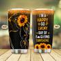 I am A Happy Go Lucky Ray of Fcking Sunshine Tumbler, Glitter Sunflower Birthday Gifts for Women, Christmas Gift for Women Friend Sister 20oz Stainless Steel with Lid Cold & Hot Water Coffee
