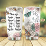 Jesus Tumbler You Are Tumbler Butterfly Flower Pattern Christian Gifts for Women Birthday Gifts for Women Mom Friend Religious Gifts 20oz Stainless Steel with Lid Cold Hot Water Coffee