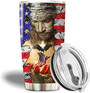 One Nation Under God American Eagle - Patriotic Jesus Flag 1776 20oz Stainless Steel Tumbler with Lid Cold & Hot Coffee Mug