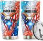 One Nation Under God American Eagle - Patriotic Jesus Flag 1776 Tumbler 20oz Stainless Steel with Lid Cold & Hot Coffee Mug Color 4