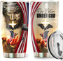 One Nation Under God American Eagle - Patriotic Jesus Flag 1776 Tumbler 20oz Stainless Steel with Lid Cold & Hot Coffee Mug Color 5