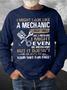 Men's I Might Look Like A Mechanic I Might Smell Like A Mechanic I'll Fix Your Things For Free Funny Graphic Printing Crew Neck Casual -blend Text Letters Sweatshirt
