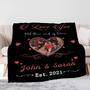 Custom Anniversary Blanket with Name Picture & Date for Wife, Personalized Gifts for Wife, Custom Blanket Couple, for Couple, to My Wife Blanket