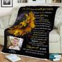 Memorial Blanket - Heaven Sunflower Personalized Photo Blanket Memorial