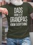 Men's Dads Know A Lot Grandpas Know Everything Funny Graphic Print Loose Text Letters Casual T-shirt