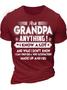 Men’s Ask Grandpa Anything I Know A Lot And What I Don’t Know Crew Neck Regular Fit Casual T-shirt