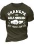 Men’s Grandpa And Grandson Best Friends For Life Crew Neck Casual T-shirt