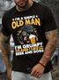Men’s I’m A Simple Old Man I’m Grumpy And I Like Beer And Dogs Casual Crew Neck T-shirt