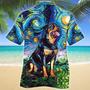 Rottweiler Dog Night Hawaiian Shirt