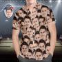 Custom Text And Face Printed Hawaiian Shirt For Fans Muti-face Design