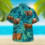 Highland Cattle Lovers Hawaiian Shirt, Animal Hawaiian shirt vintage flower, Short Sleeve Hawaiian Aloha Shirt for men, Women