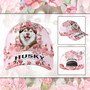 Customized Happy Pink Husky Hat Classic Cap Hat