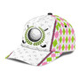 Golf Pink Green Plaid Hat Classic Cap For Summer, Unisex Cap, Human Cap, Trending Cap, American Cap Hat