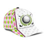 Golf Pink Green Plaid Hat Classic Cap For Summer, Unisex Cap, Human Cap, Trending Cap, American Cap Hat