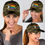 LGBT Pride All Over Printed Baseball Cap, Cool Camo Background Lgbt Baseball Cap Hat, Lgbt Accessories Hat
