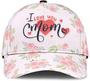 Mom I Love You Carnation Flower Printed Unisex Hat Classic Caps Baseball Caps, Curved Snapback Hat