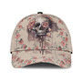 Skull Pink Flower Hat Classic Cap Awareness Cap, Gift For Him, Human Cap, Trending Cap, American Cap Hat