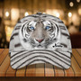 Personalized White Tiger Baseball Cap for Boyfriend, Tiger Art Hat for Tiger Lovers Hat