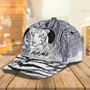 Personalized White Tiger Baseball Cap for Boyfriend, Tiger Art Hat for Tiger Lovers Hat
