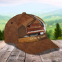 Personalized Wooden Piano Classic Cap for Him, Leather Pattern Piano Hat for Boyfriend Birthday Hat