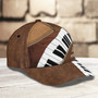 Personalized Wooden Piano Classic Cap for Him, Leather Pattern Piano Hat for Boyfriend Birthday Hat