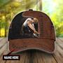 Custom With Name Concrete Finisher Us Leather Cover Baseball Cap Hat, Gift To Concreter Man, Concrete Cap Hat