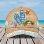 Personalized Sand and Surfing Summer Beach Hat, Let's Go To Beach Baseball Cap for Wife Hat