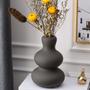 Art Nouveau Vase, Home Decoration, Ceramic Vase for Decor, Dark Grey Vase