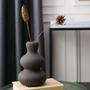 Art Nouveau Vase, Home Decoration, Ceramic Vase for Decor, Dark Grey Vase