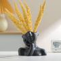 Black Ceramic Head Vase Cute Ceramic Female Face Statue Vase Desk Décor Gift For Her