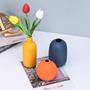 Burnt Orange Matte Ceramic Vases, Dining Table Boho Home Decor, Set of 3