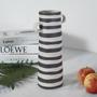 Ceramic 11 Inch Flower Vase Striped Black And White, Tall Vase, Minimalist Design For Home Décor, Bedroom Kitchen Living Room