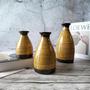 Ceramic Brown Set Of 3 Lava Vases, Rustic Farmhouse Ceramic Vases Home Decor, Neutral Home Decor For Shelves