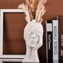 White Ceramic Head Vase Decorative Vase For Living Room Bedroom Office