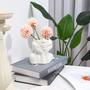 White Ceramic Head Vase Women Face Planter Flower Vase Table Shelf Decoration Gift For Her