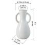 White Ceramic Jug Vase Double Handle Vase for Living Room Vase Rustic Home Decor