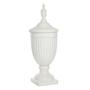 White Ceramic Urn Vase Country Style Beautiful Modern Flower Vase With Lid Rustic Home Decor