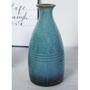 Ceramic Vase for Home Decor, Turquoise Ombre Vase Set for Pampas Grass, Rustic Boho Vases Set of 3, Blue